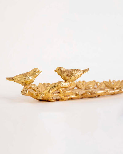 Golden Leaf Decorative Platter