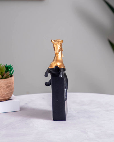 'Galloping Grace' Gold & Black Horse Figurine