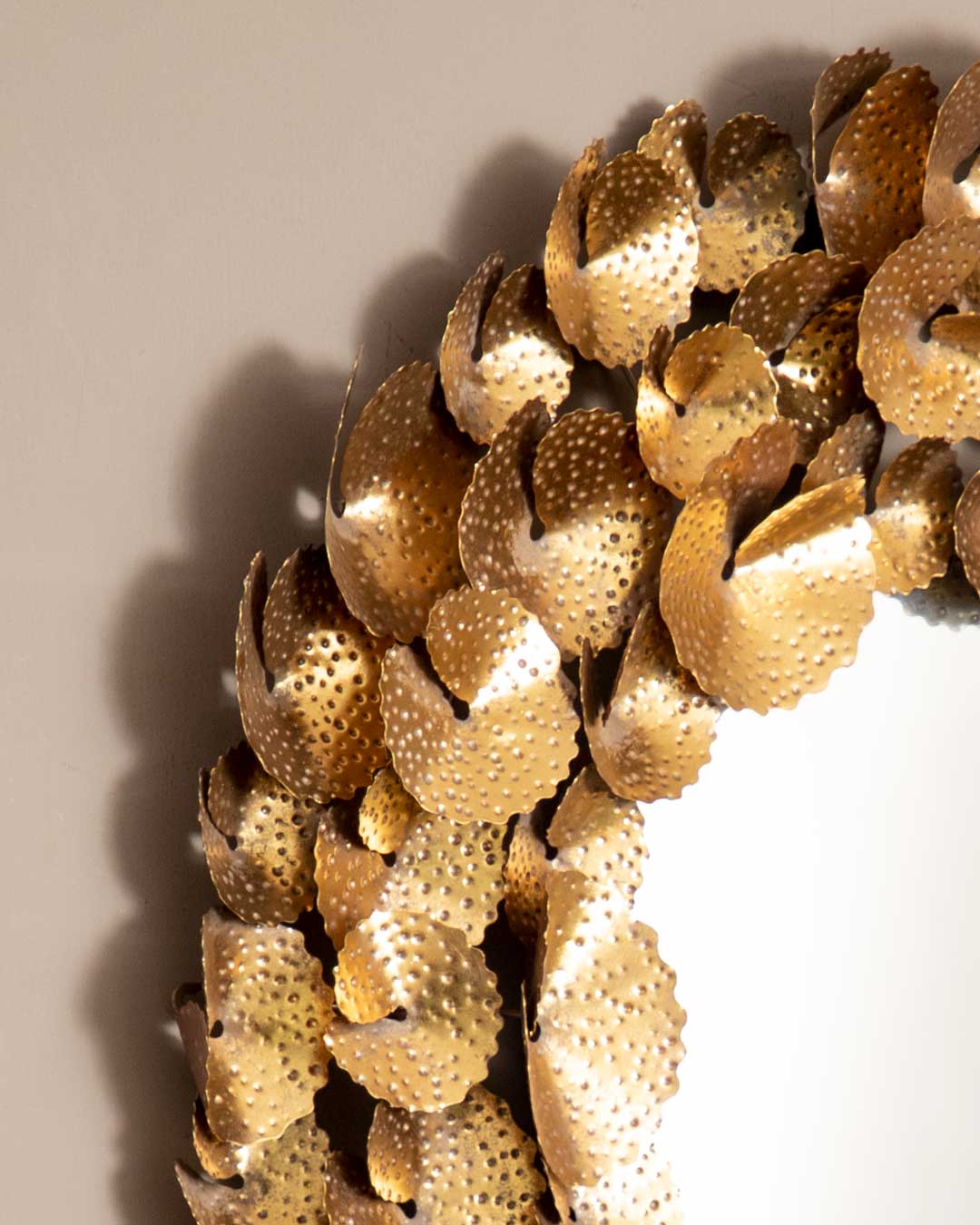 'Nature's Shine' Metal Leaf-Embellished Mirror