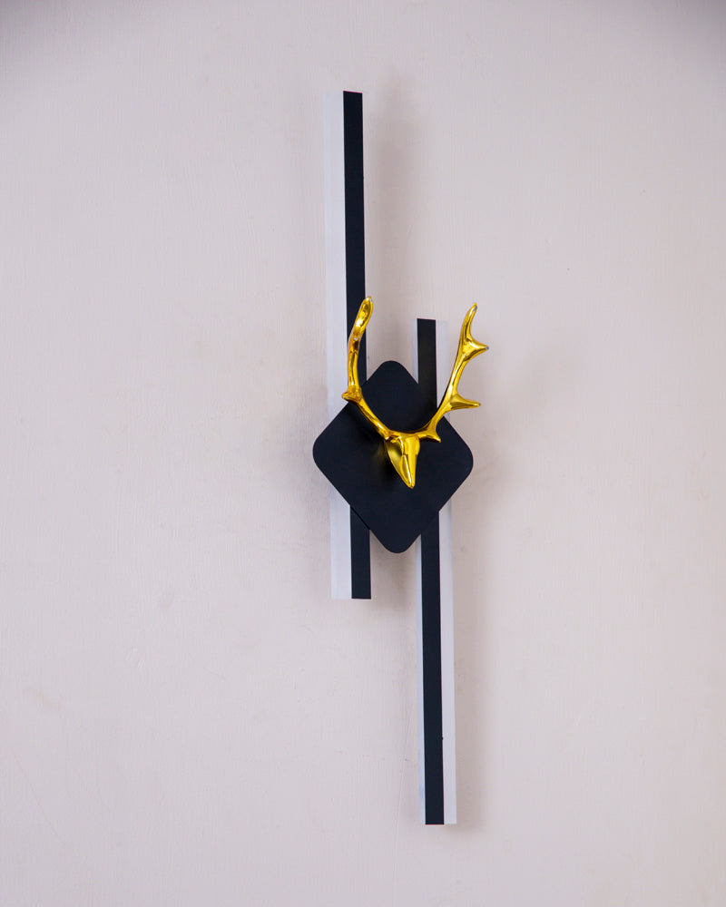 Golden Antler Deer Head Wall Light
