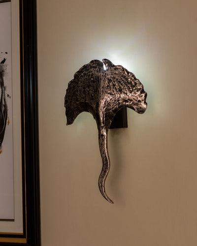 Ginkgo Leaf Wall Light - Rustic Silver
