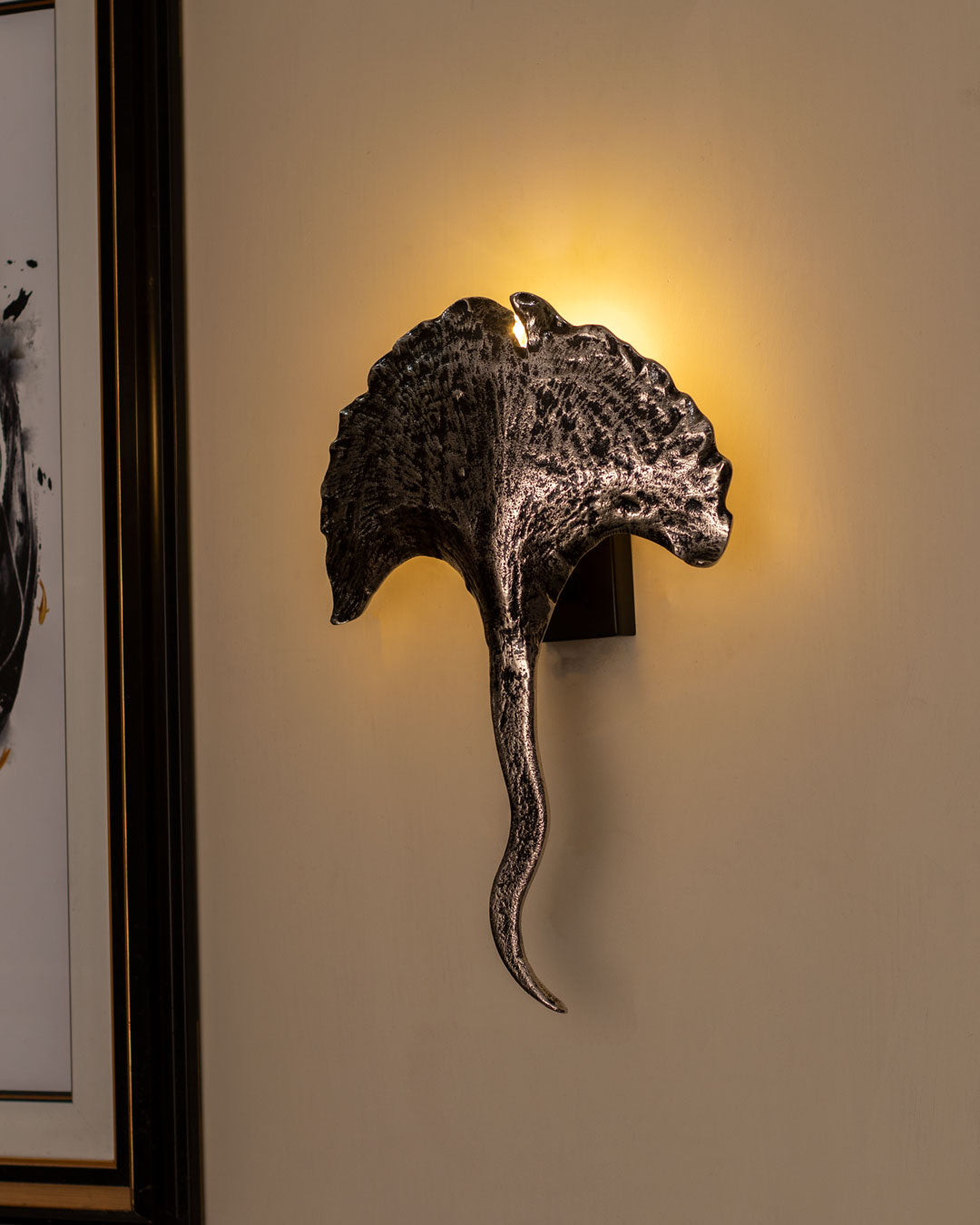 Ginkgo Leaf Wall Light - Rustic Silver