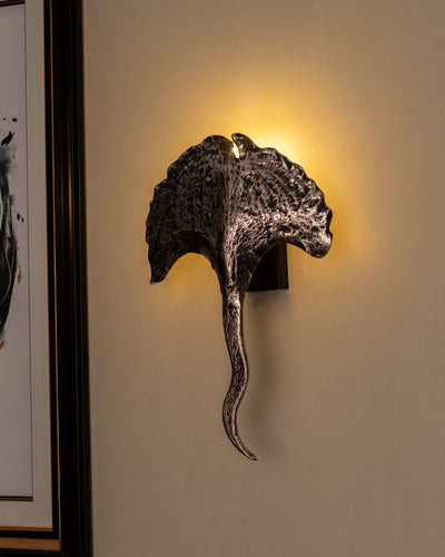 Ginkgo Leaf Wall Light - Rustic Silver