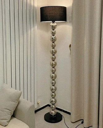 Stacked Ball Floor Lamp - Silver