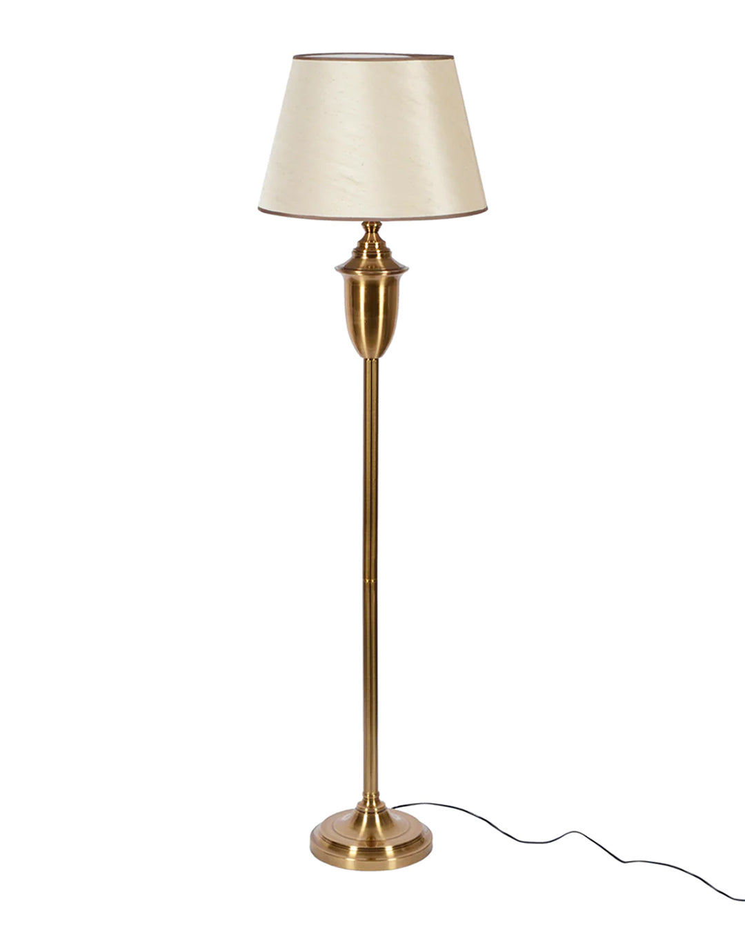 Mid-Century Gold Metal Floor Lamp
