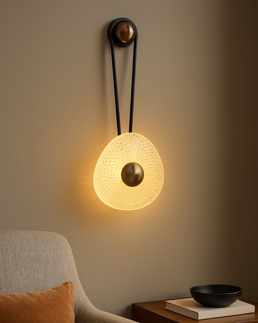 Contemporary Hanging Disc Wall Light