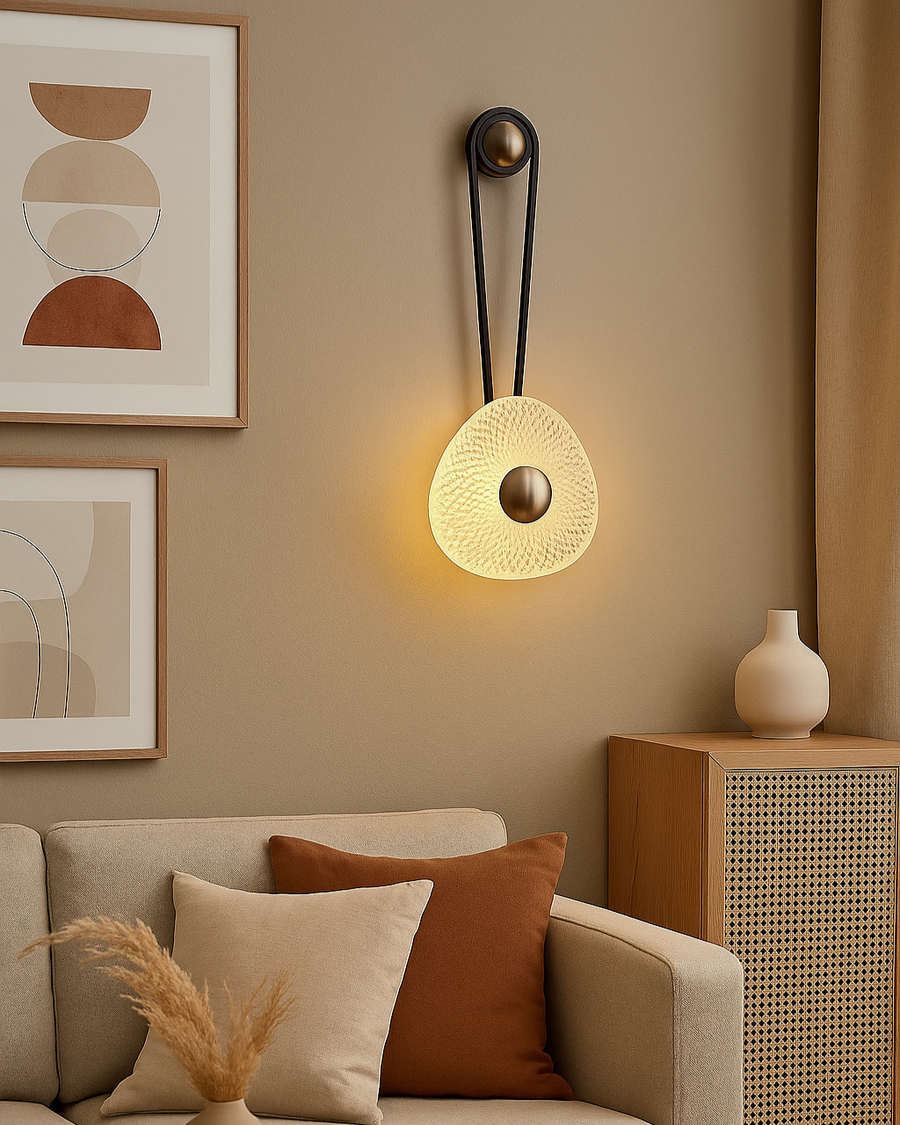 Contemporary Hanging Disc Wall Light