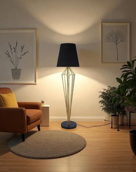 Modern Black & Gold Geometric Floor Lamp