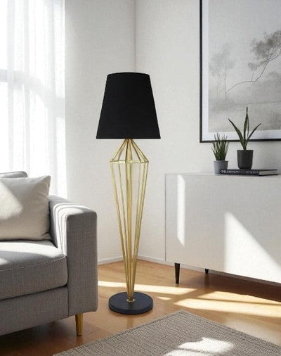 Modern Black & Gold Geometric Floor Lamp