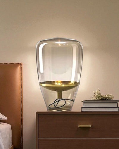 Aura Dome Glass Table Lamp - Amber