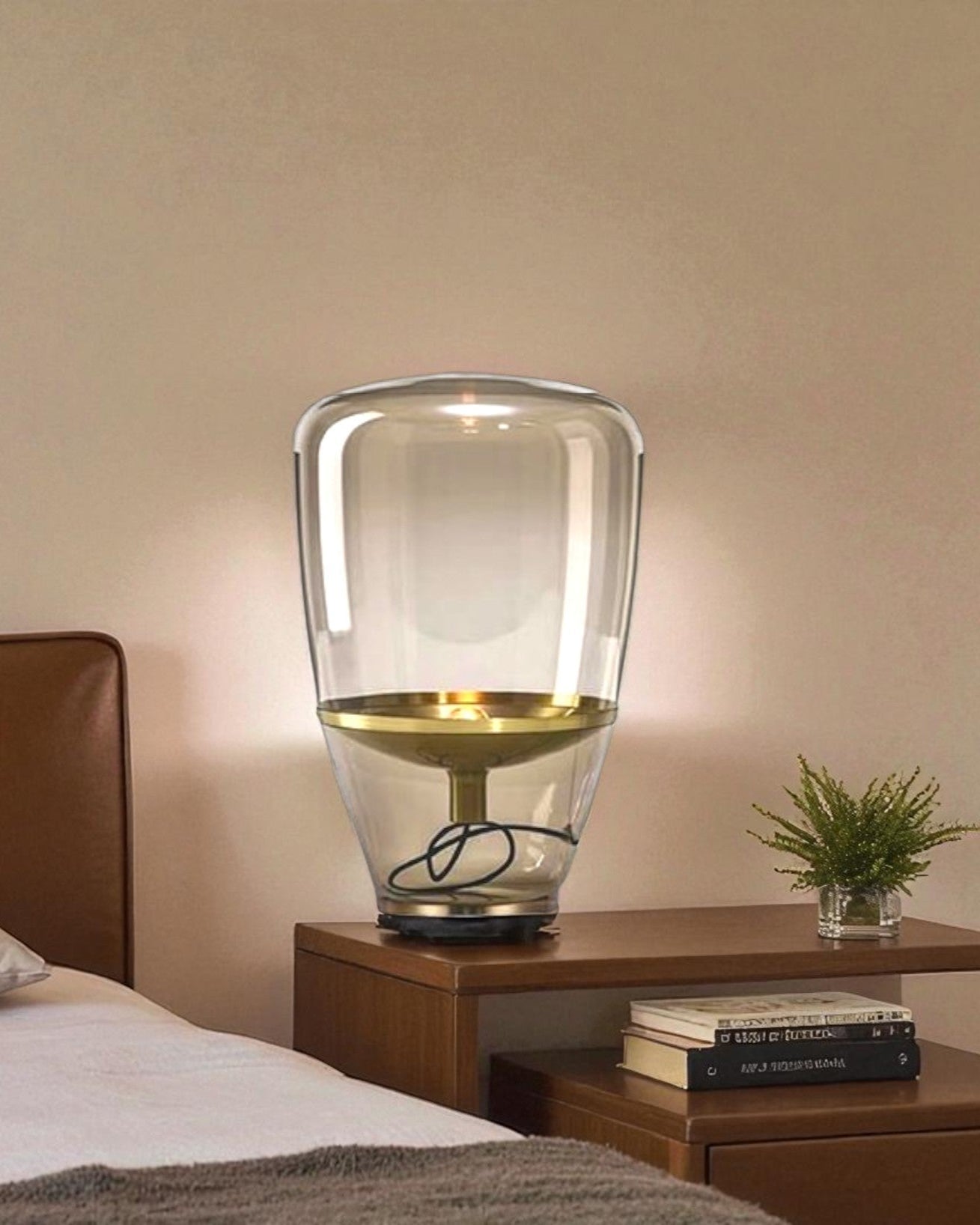 Aura Dome Glass Table Lamp - Amber