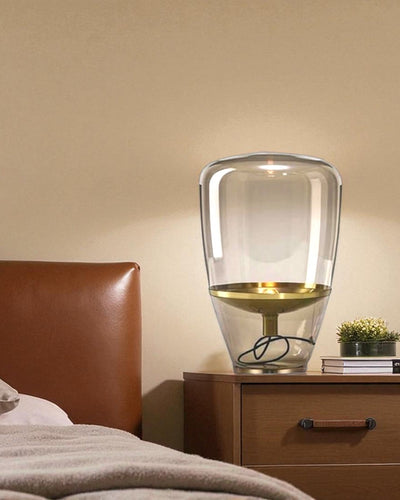 Aura Dome Glass Table Lamp - Amber