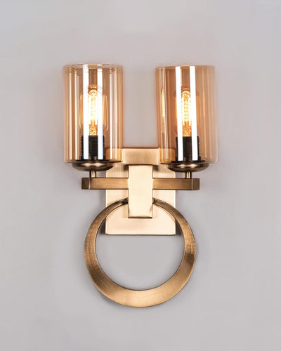 Dual Amber Glass Ring Wall Sconce