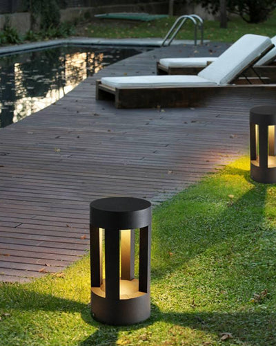 Round Column LED Garden Bollard Light - Small