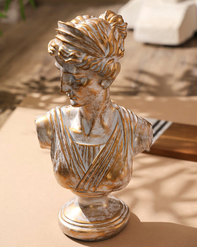 Timeworn Diana Bust Sculpture - White