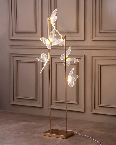 Vertical Floating Butterfly Floor Lamp
