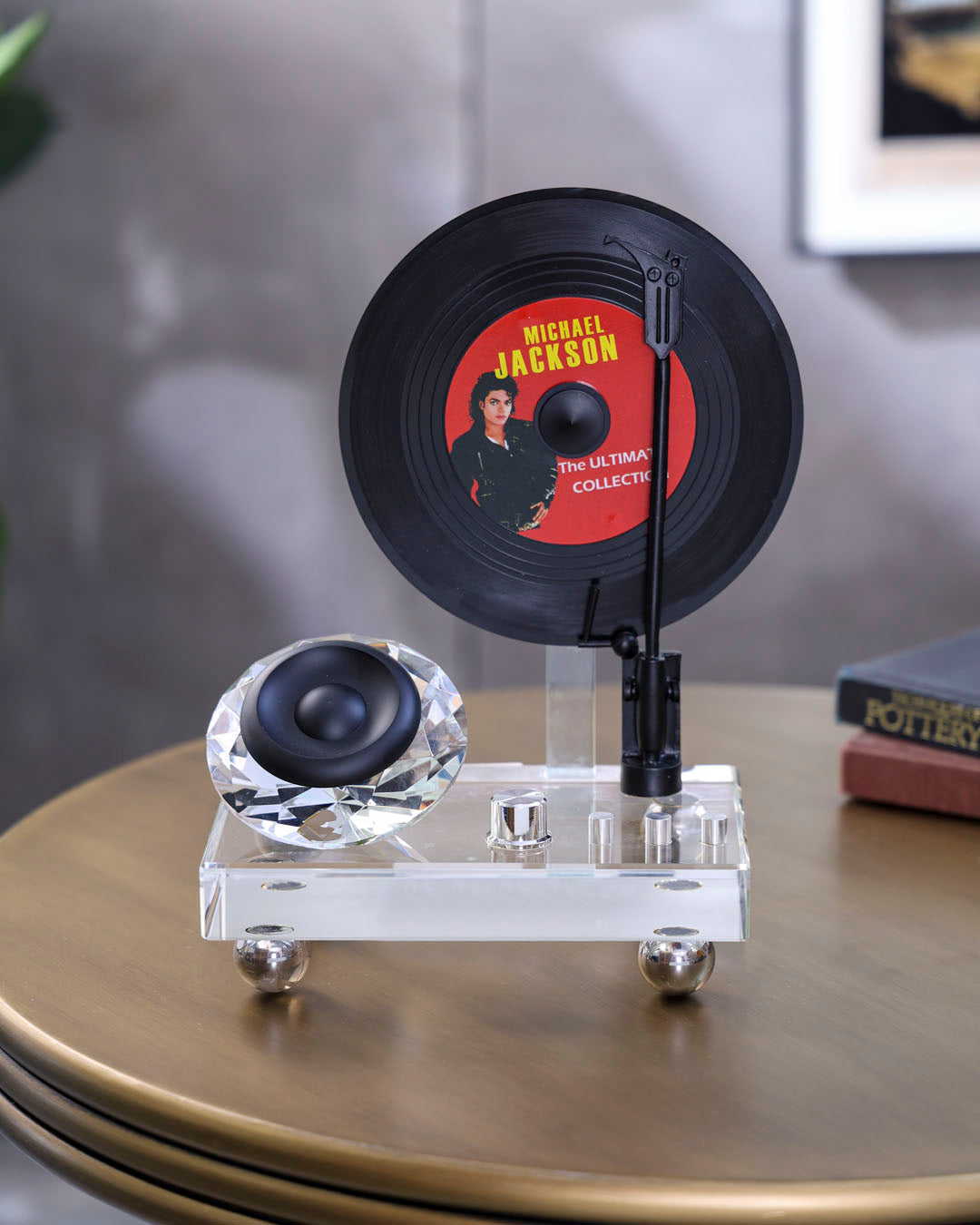 Crystal Vinyl Record Tabletop Decor