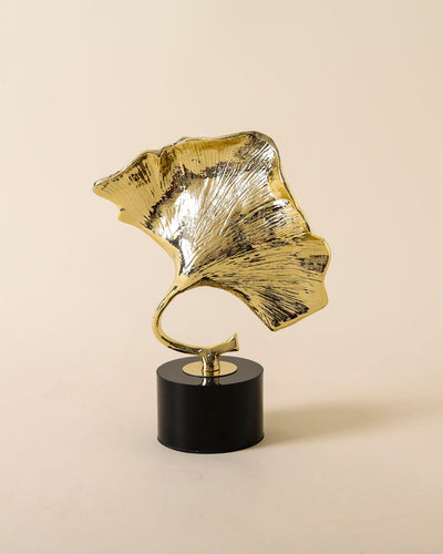 Golden Ginkgo Leaf Decorative Accent - Set of 2
