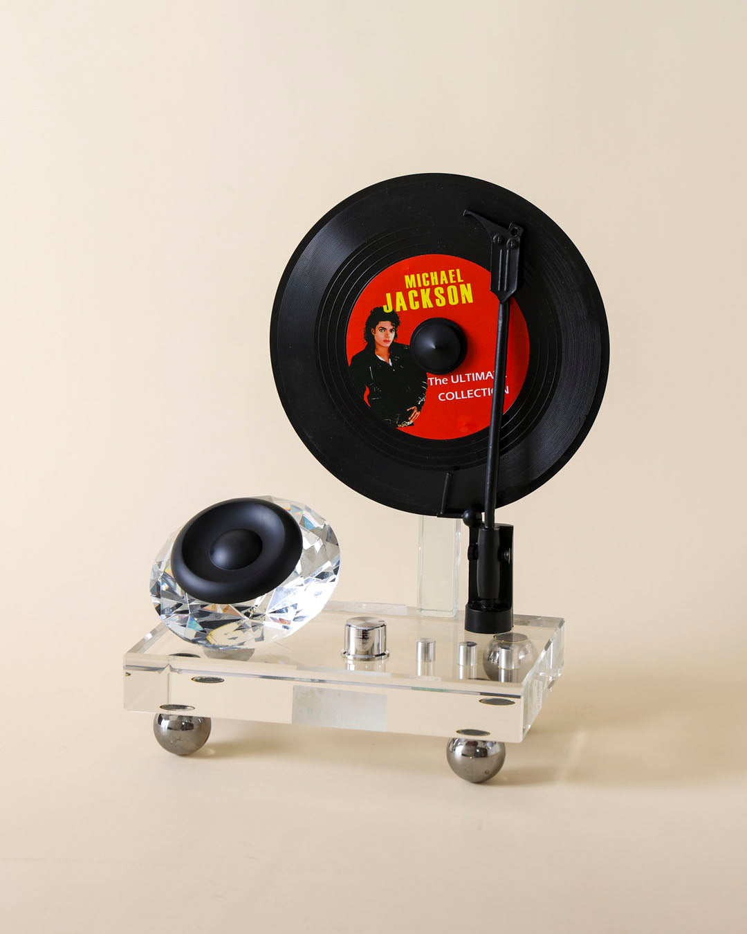 Crystal Vinyl Record Tabletop Decor