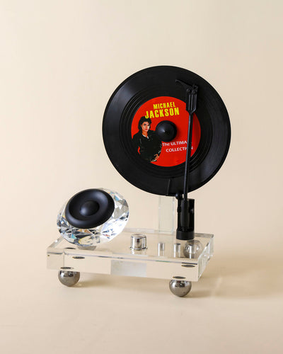 Crystal Vinyl Record Tabletop Decor