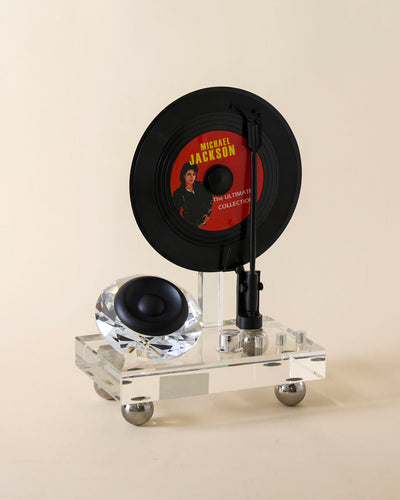 Crystal Vinyl Record Tabletop Decor