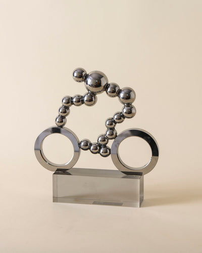 Metallic Bicycle Table Top Sculpture
