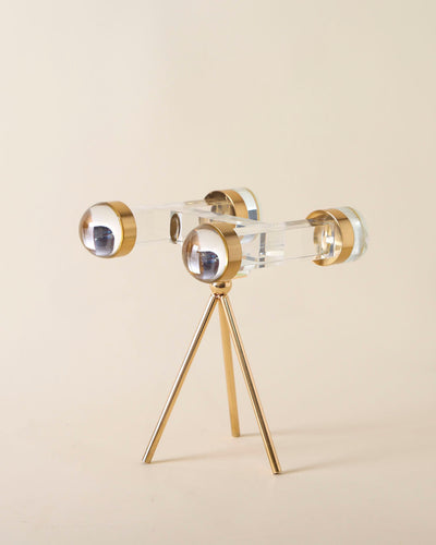 Crystal Gold Binocular Tabletop Accent