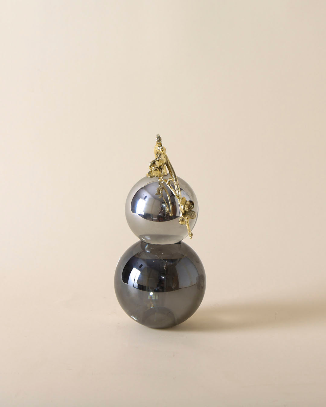 Crystal Sphere With Gold Branch Tabletop Accent