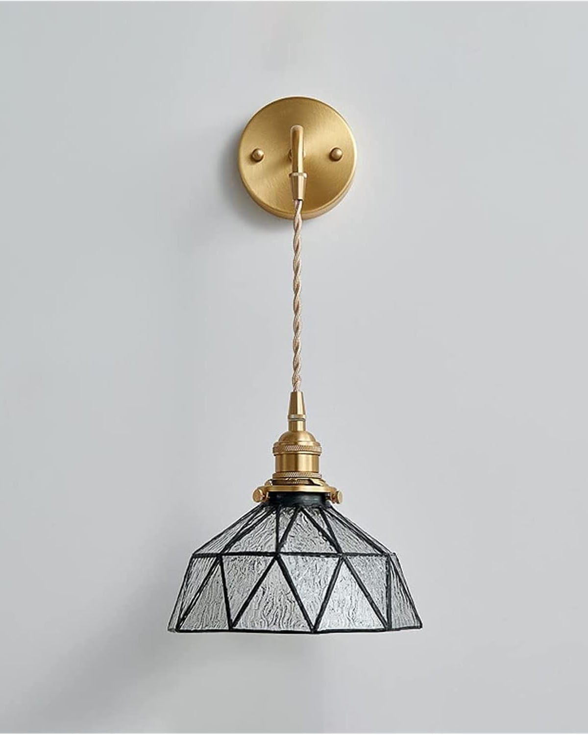 Vintage Glass Prism Hanging Wall Light