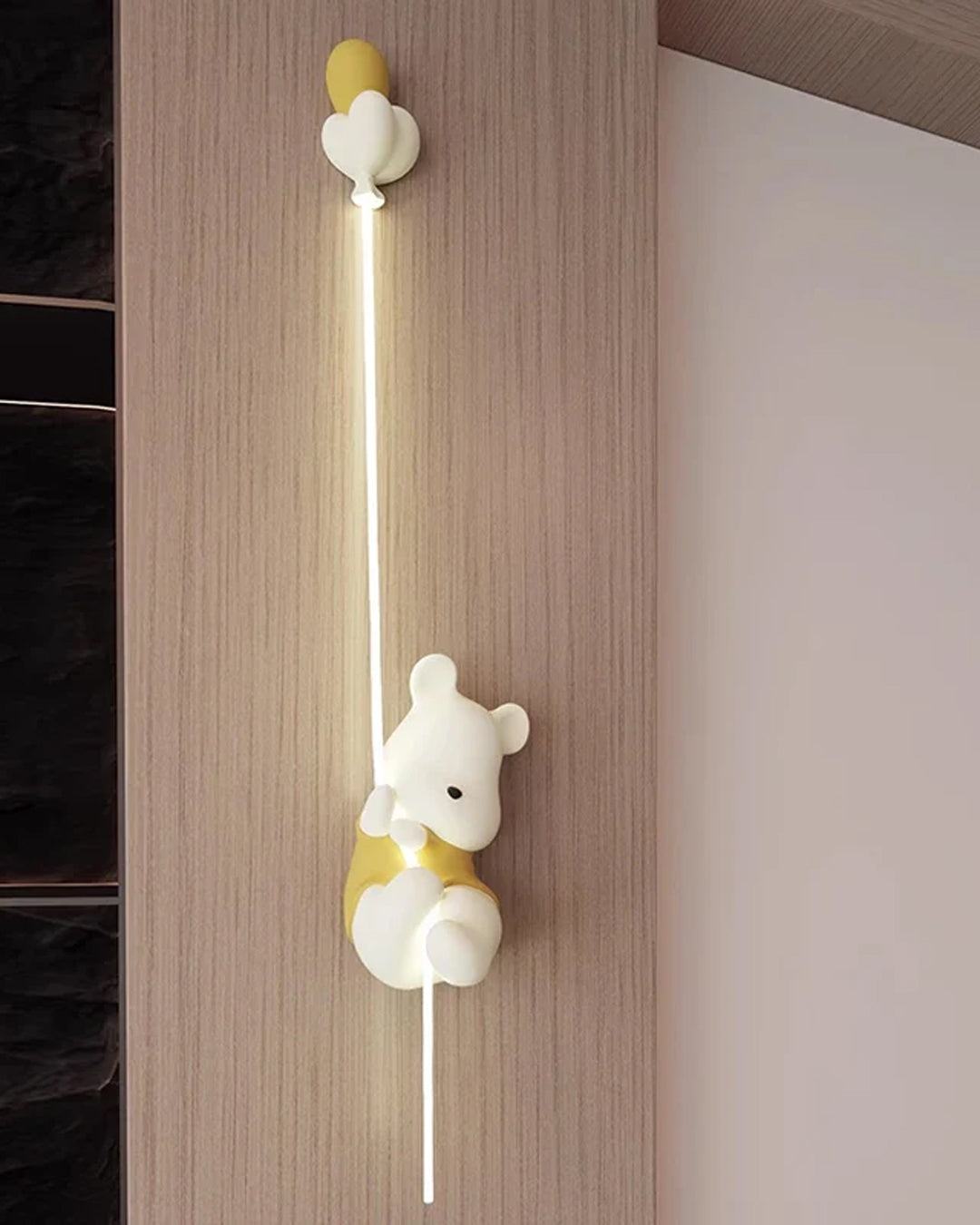 Climbing Bear Balloon Wall Light - Yellow