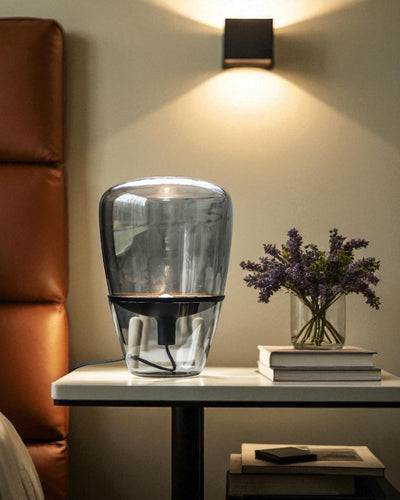 Aura Dome Glass Table Lamp - Smoke