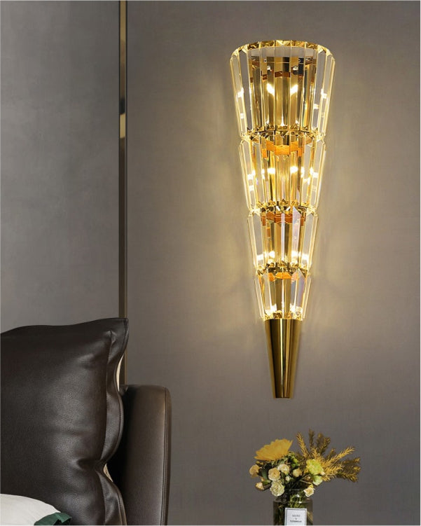 Tapered Crystal Wall Sconce - Large