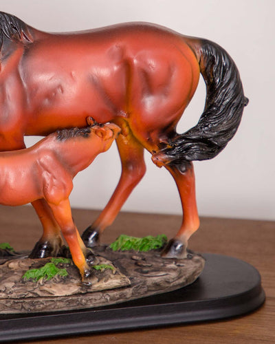 'Equine Nurturing' A Horse Feeding Figurine