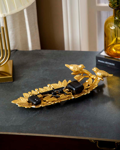 Golden Leaf Decorative Platter