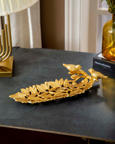 Golden Leaf Decorative Platter