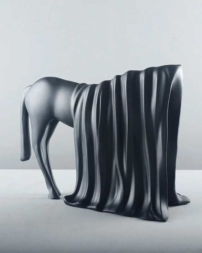Modern Abstract Animal Sculpture - Black