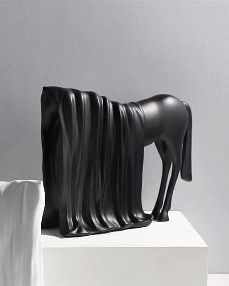 Modern Abstract Animal Sculpture - Black