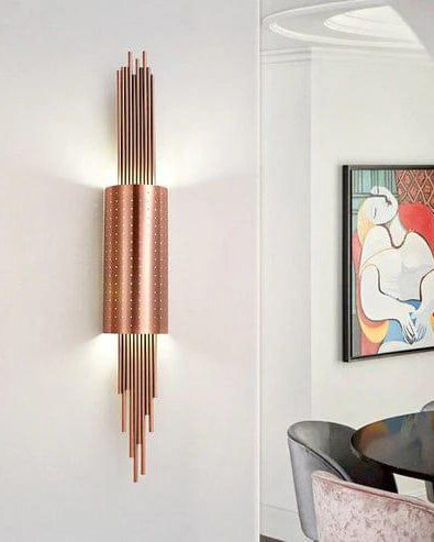 Modern Gleaming Wall Sconce - Rose Gold