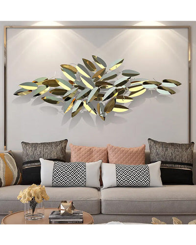 Leaf Modelling Titanium Arts Wall Mirror Sculpture