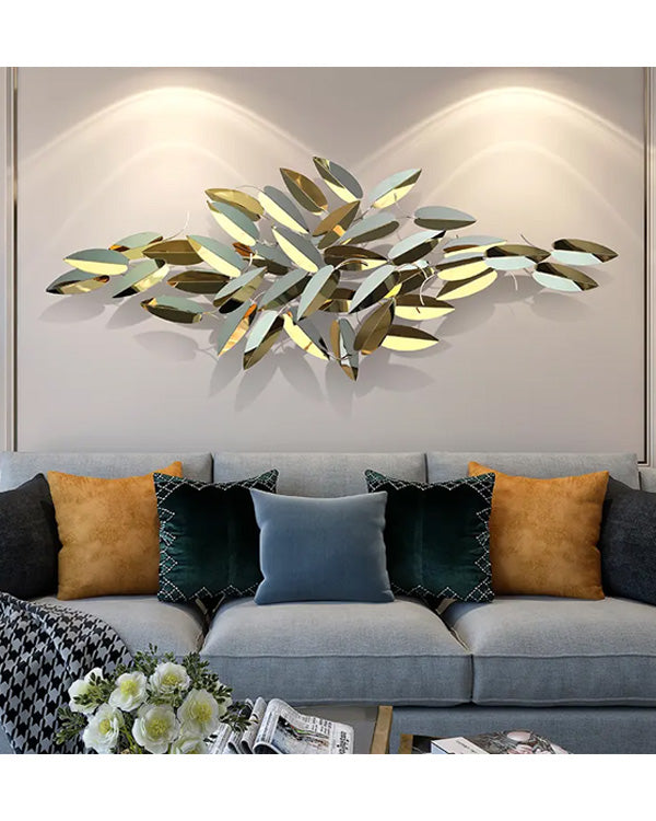Leaf Modelling Titanium Arts Wall Mirror Sculpture