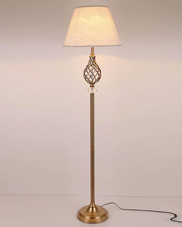 Elegant Gold Lattice Floor Lamp