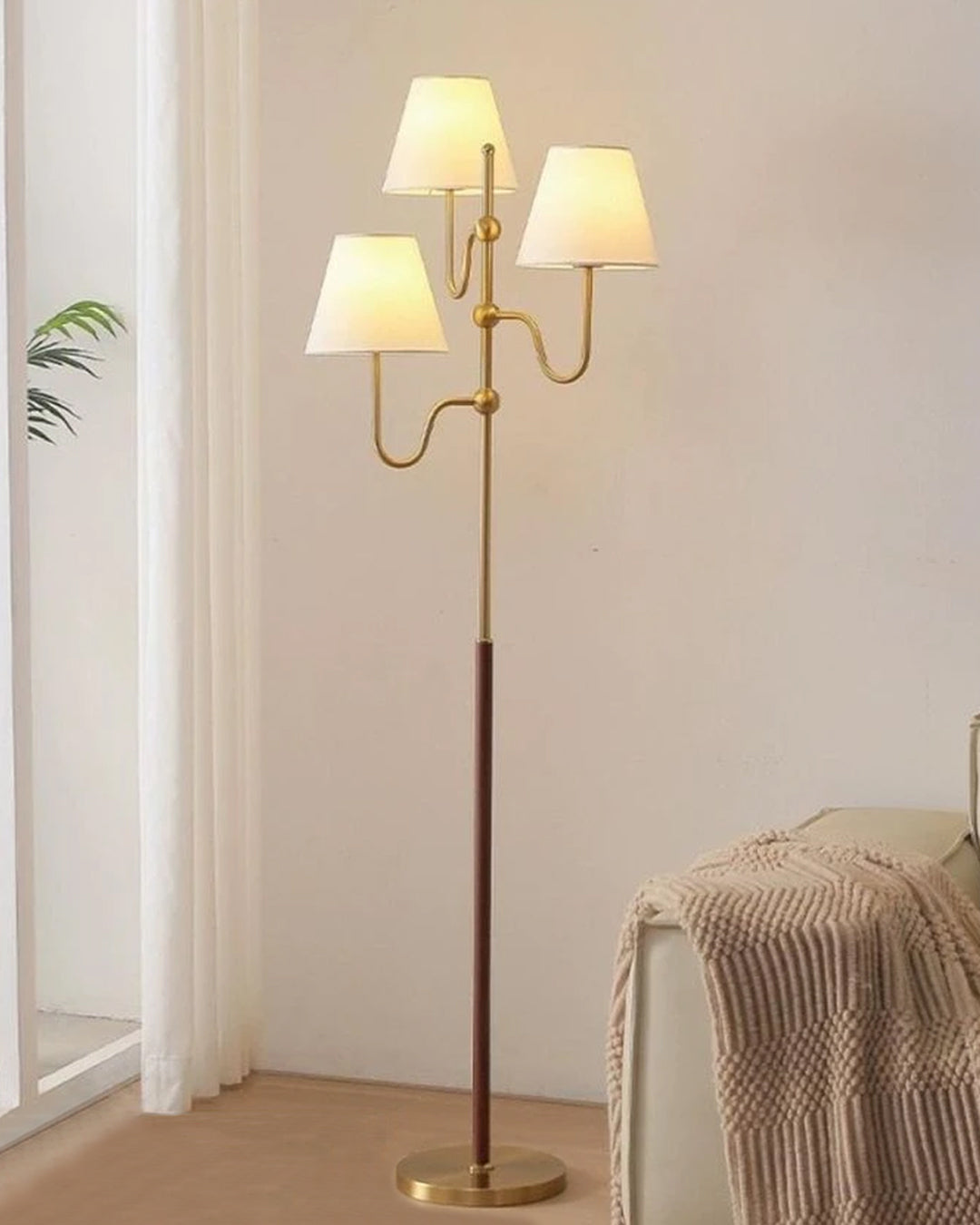 Triple Branch Empire  Shade Floor Lamp