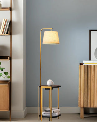 Elegant Floor Lamp With Side Table