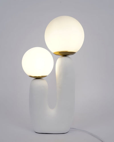 Frosted Glass U-Shaped Table Lamp - White