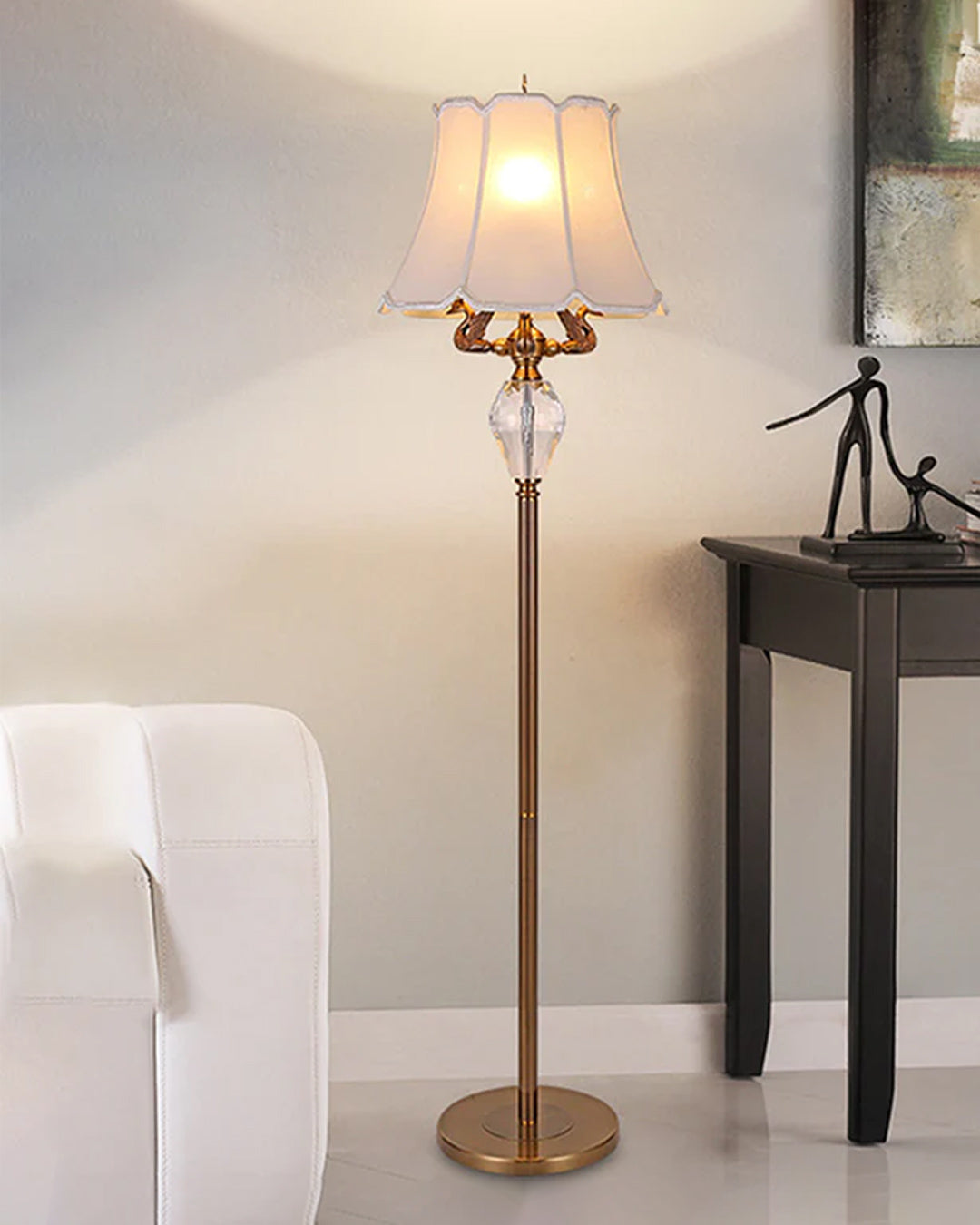 White Bell Shaped Floor Lamp