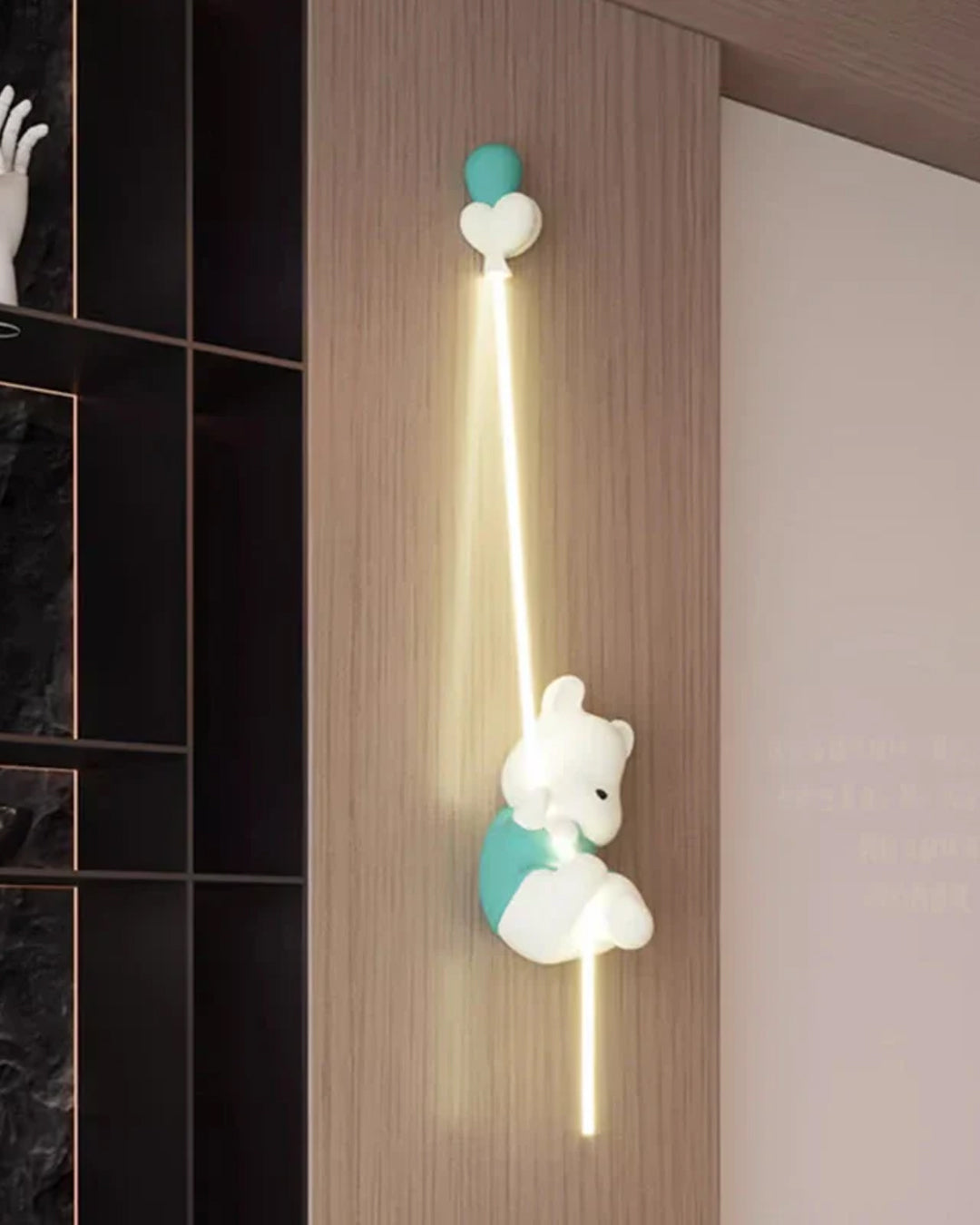 Climbing Bear Balloon Wall Light - Blue