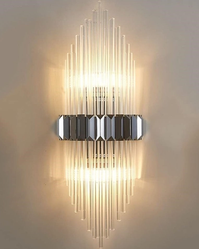 Luxury Empire Glass Rod Wall Sconce - Black