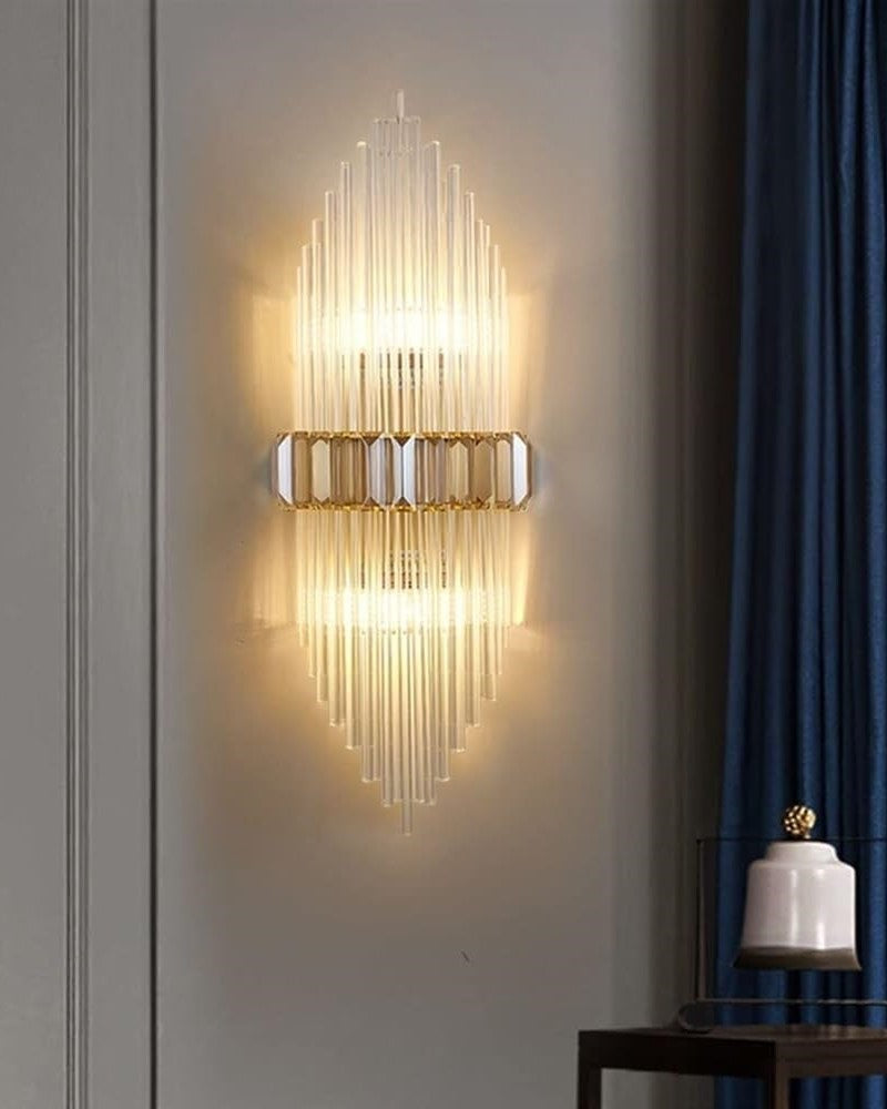 Luxury Empire Glass Rod Wall Sconce - Gold