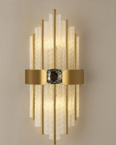 Textured Glass Gold Accent Wall Light - Gold