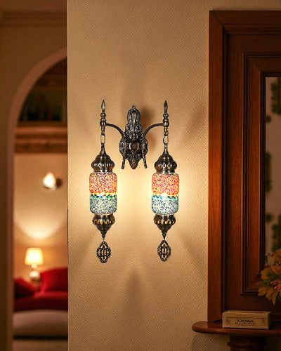 Double Mosaic Glass Turkish Wall Light